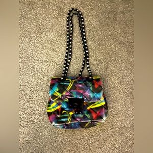Colorful abstract Aldo purse with 2 shoulder chains